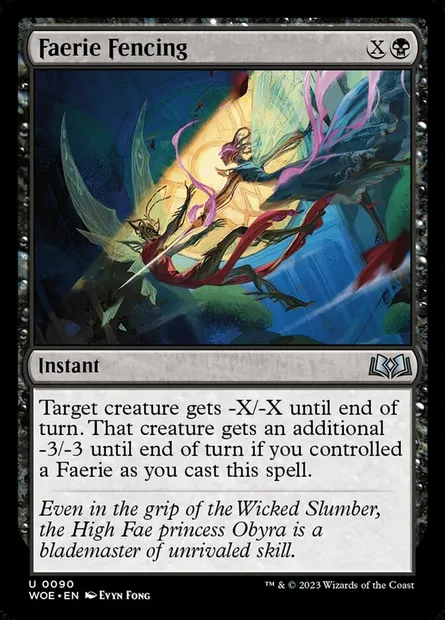 Faerie Fencing, Magic card WOE 90 — Wilds of Eldraine set