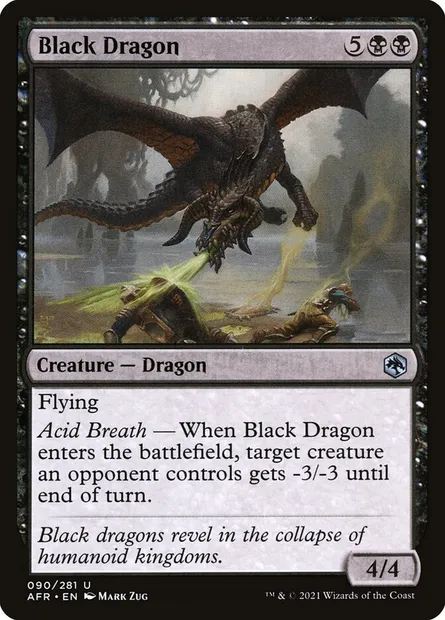 Black Dragon, Magic card AFR 90 — Adventures in the Forgotten Realms set