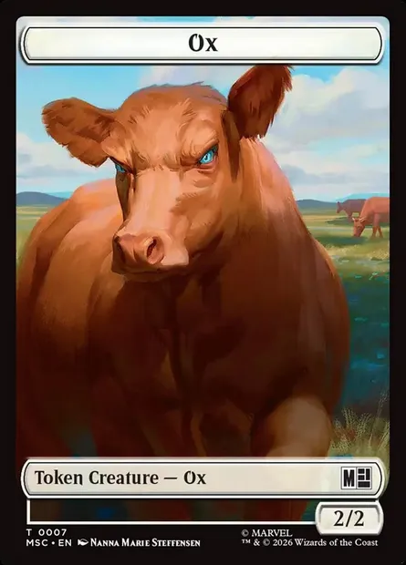 Ox, carte Magic TMSC 7 — extension Marvel Super Heroes Commander Tokens