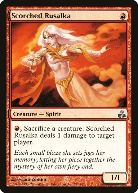 Rusalka brûlée, carte Magic GPT 74 — extension Le Pacte des Guildes