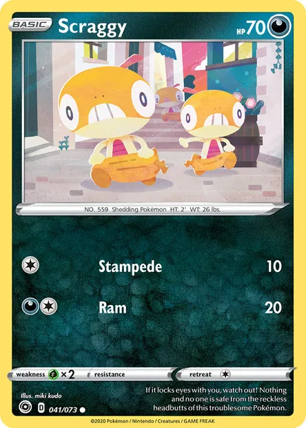 Scraggy, Pokémon card CPA 41 — Champion's Path set
