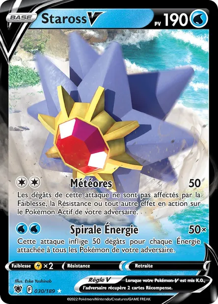 Staross V, carte Pokémon ASR 030 — extension Astres Radieux