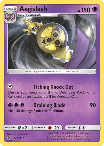 Aegislash, Pokémon card FLI 49 — Forbidden Light set