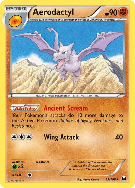 Aerodactyl, Pokémon card DEX 53 — Dark Explorers set