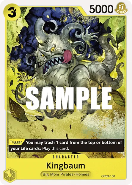 Kingbaum, One Piece card OP03-100 — PILLARS OF STRENGTH set