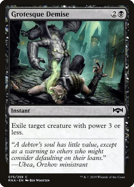 Grotesque Demise, Magic card RNA 75 — Ravnica Allegiance set