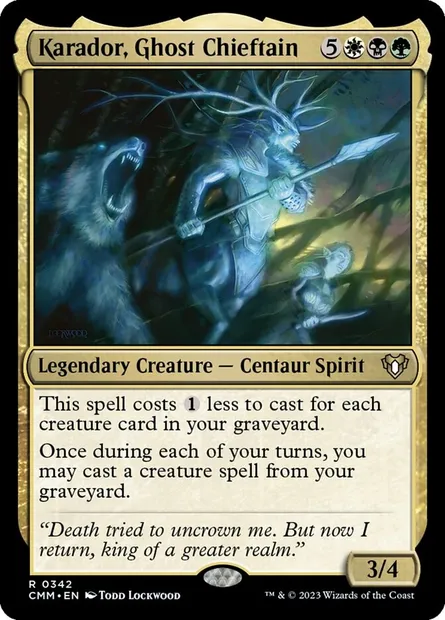 Karador, Ghost Chieftain, Magic card CMM 342 — Commander Masters set