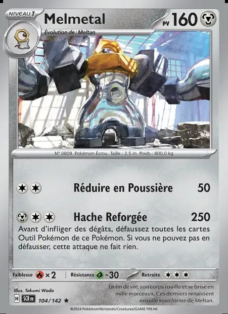 Melmetal, carte Pokémon SCR 104 — extension Couronne Stellaire