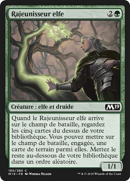 Rajeunisseur elfe, carte Magic M19 180 — extension Core Set 2019