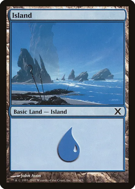 Island, Magic card 10E 369 — Tenth Edition set