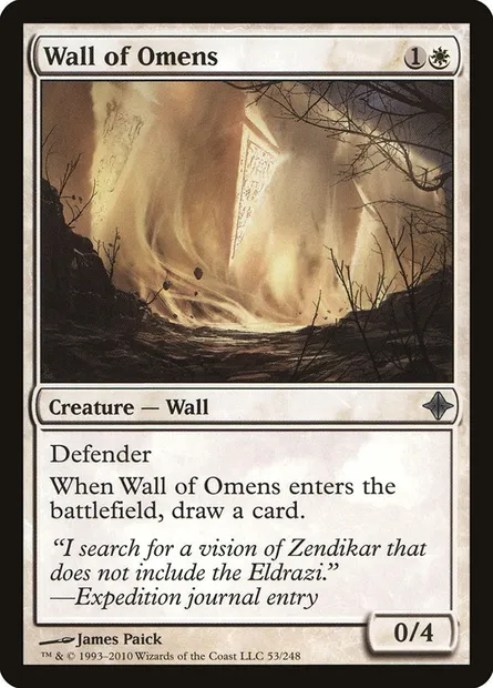 Wall of Omens, Magic card ROE 53 — Rise of the Eldrazi set