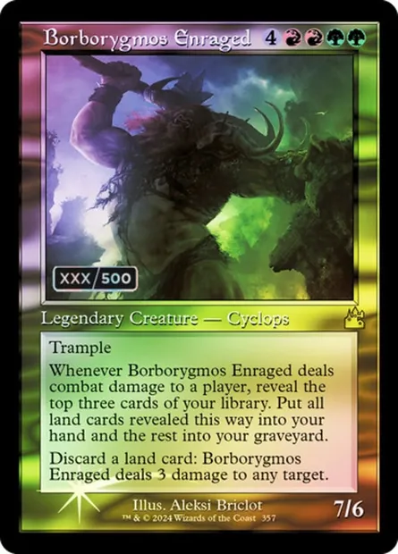 Borborygmos Enraged, Magic card RVR 357z — Ravnica Remastered set