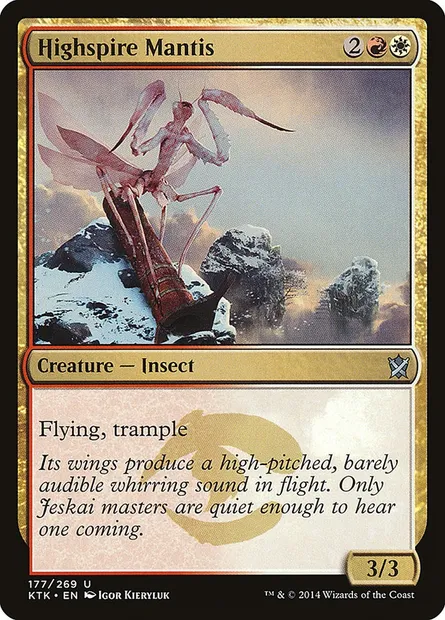 Highspire Mantis, Magic card KTK 177 — Khans of Tarkir set