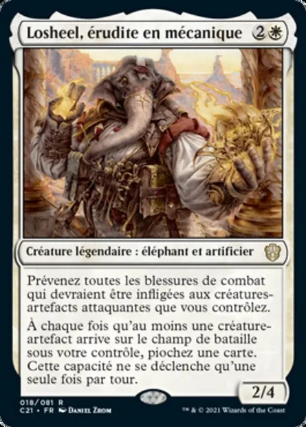 Losheel, érudite en mécanique, carte Magic C21 18 — extension Commander 2021
