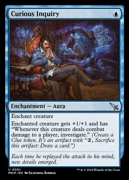 Curious Inquiry, Magic card MKM 51 — Murders at Karlov Manor set
