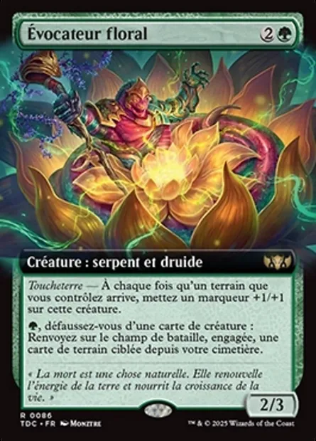 Évocateur floral, carte Magic TDC 86 — extension Tarkir: Dragonstorm Commander