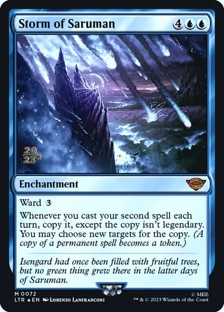 Tempête de Saruman, carte Magic PLTR 72s — extension Tales of Middle-earth Promos