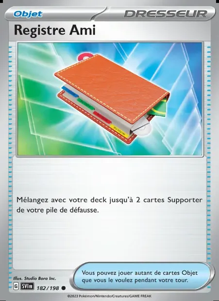Registre Ami, carte Pokémon SVI 182 — extension Écarlate et Violet