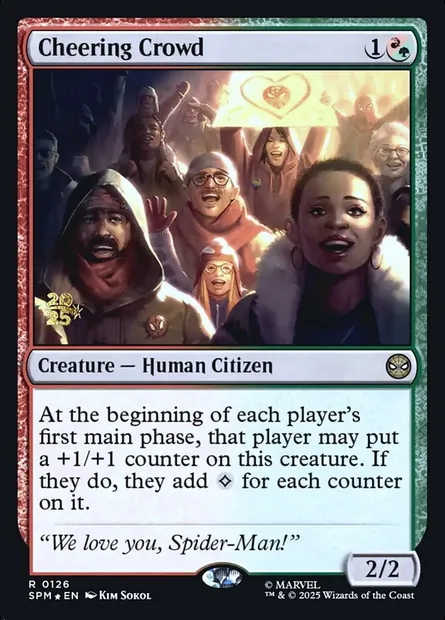 Cheering Crowd, Magic card PSPM 126s — Marvel's Spider-Man Promos set