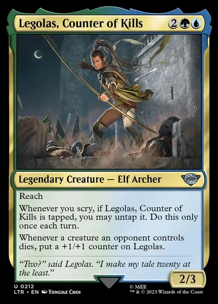 Legolas, Counter of Kills, Magic card LTR 212 — The Lord of the Rings: Tales of Middle-earth set