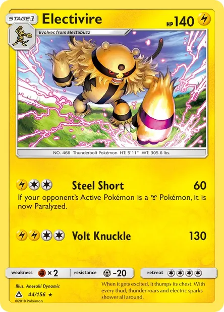 Electivire, Pokémon card UPR 44 — Ultra Prism set