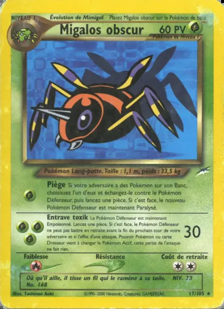 Migalos obscur, carte Pokémon NDE 17 — extension Neo Destiny