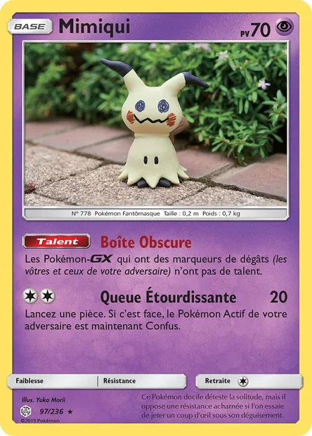 Mimiqui, carte Pokémon CEC 97 — extension Éclipse Cosmique