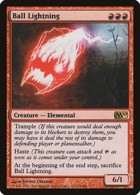 Ball Lightning, Magic card M10 125 — Magic 2010 set