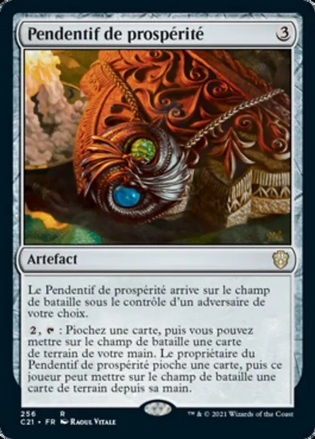 Pendentif de prospérité, carte Magic C21 256 — extension Commander 2021