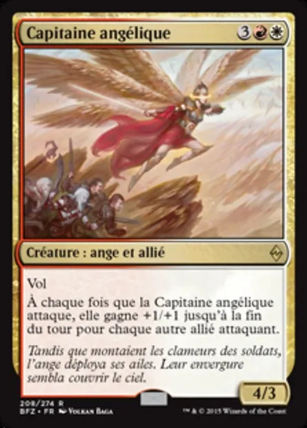 Capitaine angélique, carte Magic BFZ 208 — extension La bataille de Zendikar