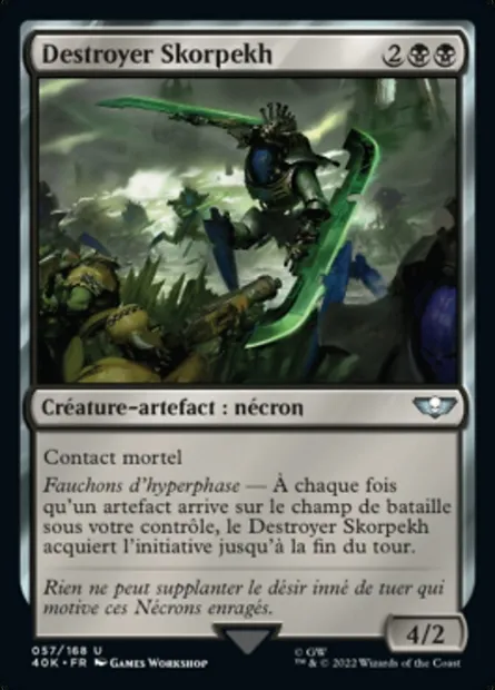 Destroyer Skorpekh, carte Magic 40K 57 — extension Warhammer 40,000 Commander