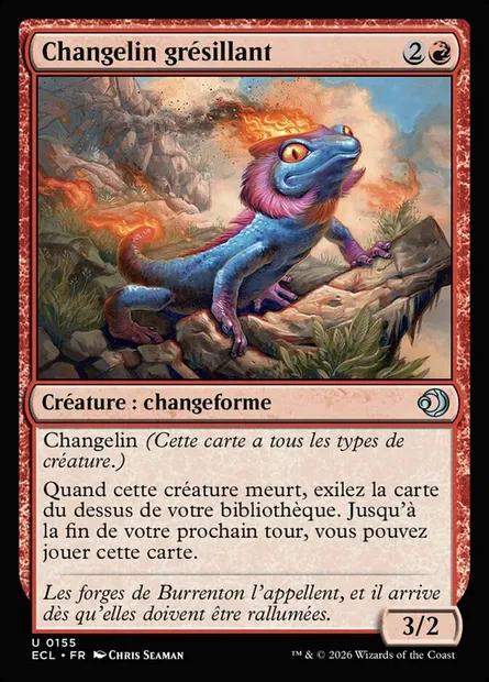 Changelin grésillant, carte Magic ECL 155 — extension Lorwyn Eclipsed