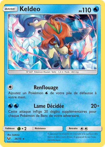 Keldeo, carte Pokémon SLG 26 — extension Légendes Brillantes