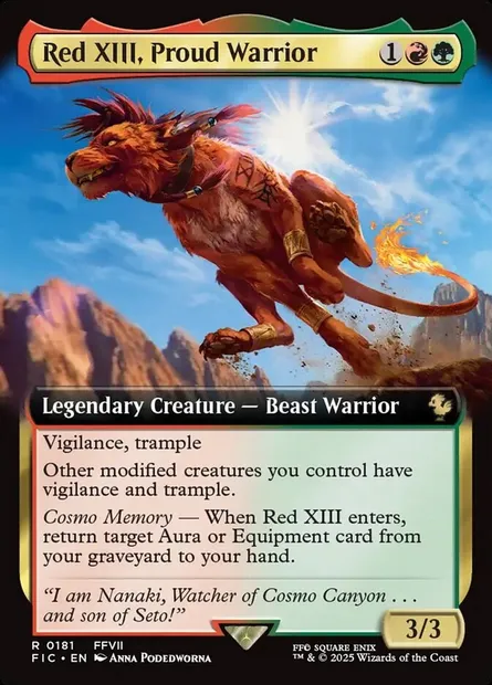 Red XIII, Proud Warrior, Magic card FIC 181 — Final Fantasy Commander set