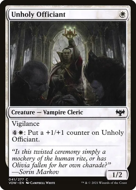 Unholy Officiant, Magic card VOW 41 — Innistrad: Crimson Vow set