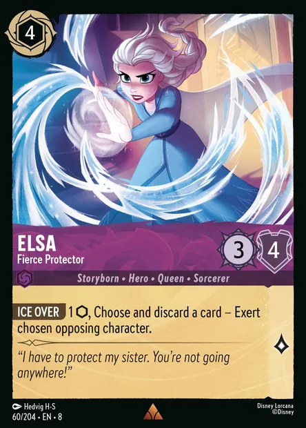 Elsa - Fierce Protector, Disney Lorcana card CH8-060 — The Reign of Jafar set