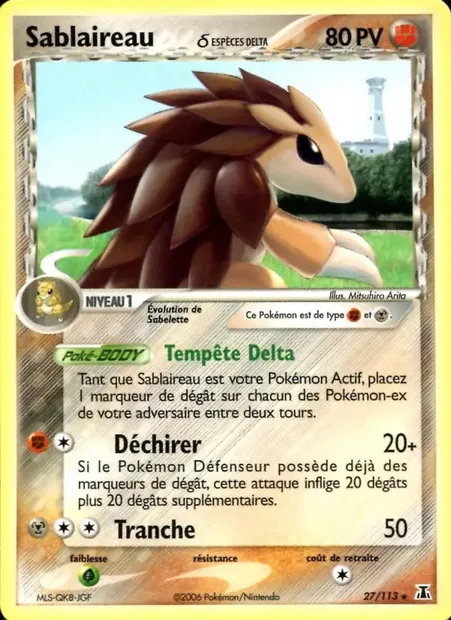 Sablaireau δ, carte Pokémon DS 27 — extension EX Espèces Delta