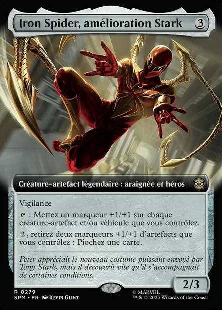 Iron Spider, amélioration Stark, carte Magic SPM 279 — extension Marvel's Spider-Man