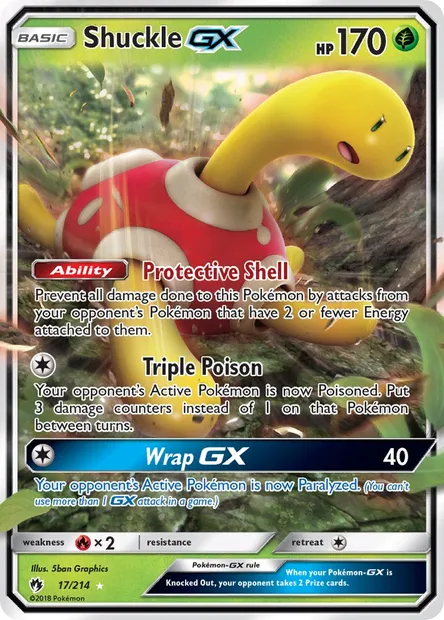 Shuckle GX, Pokémon card LOT 17 — Lost Thunder set