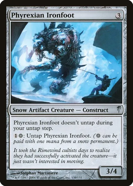 Phyrexian Ironfoot, Magic card CSP 139 — Coldsnap set