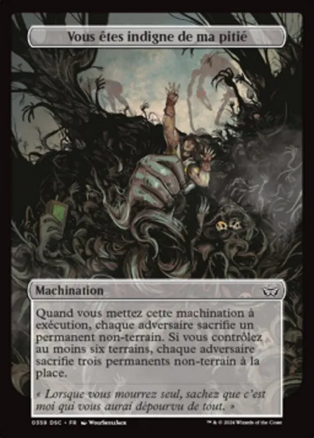 Vous êtes indigne de ma pitié, carte Magic DSC 359 — extension Duskmourn: House of Horror Commander