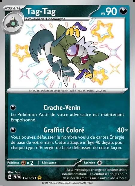 Tag-Tag, carte Pokémon PAF 190 — extension Destinées de Paldea