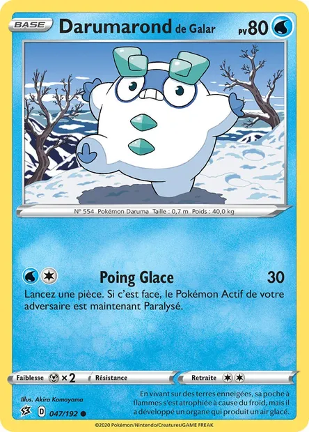 Darumarond de Galar, carte Pokémon RCL 47 — extension Clash des Rebelles