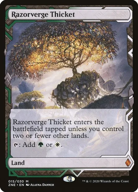 Razorverge Thicket, Magic card ZNE 15 — Zendikar Rising Expeditions set