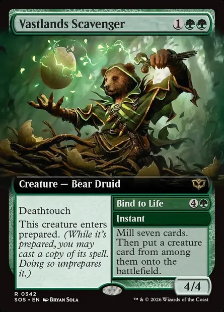 Vastlands Scavenger // Bind to Life, Magic card SOS 342 — Secrets of Strixhaven set