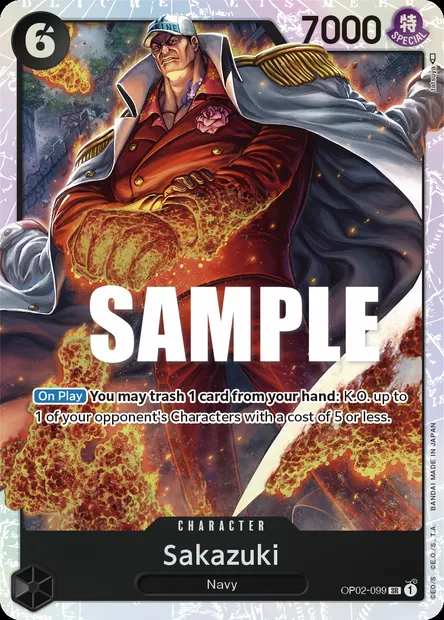 Sakazuki, One Piece card OP02-099 — PARAMOUNT WAR set