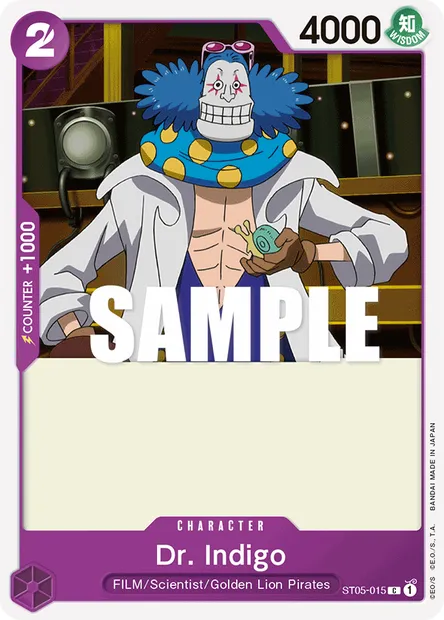 Dr. Indigo, One Piece card ST05-015 — ONE PIECE FILM edition set