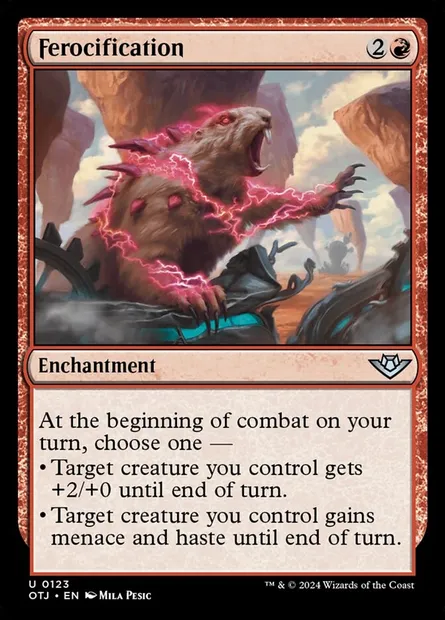 Ferocification, Magic card OTJ 123 — Outlaws of Thunder Junction set