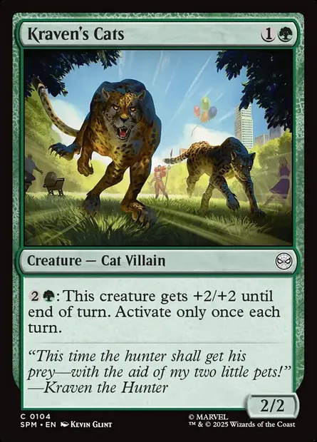 Kraven's Cats, Magic card SPM 104 — Marvel's Spider-Man set