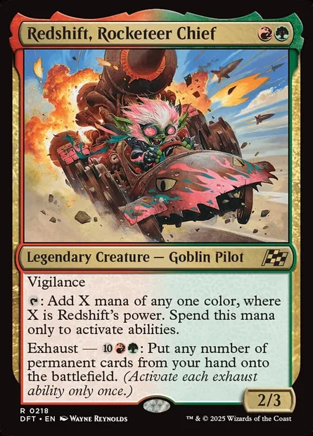 Redshift, Rocketeer Chief, Magic card DFT 218 — Aetherdrift set